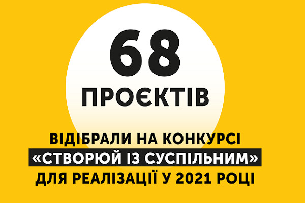 На конкурсі «Створюй із Суспільним» для реалізації у 2021 від Кіровоградщини  відібрали один проєкт, ще один — у довгому списку